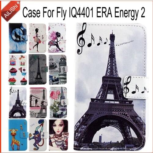 AiLiShi Hot! Case For Fly IQ4401 ERA Energy 2 Book Flip Fashion PU Leather Case Exclusive 100% Special Phone Cover Skin+Tracking