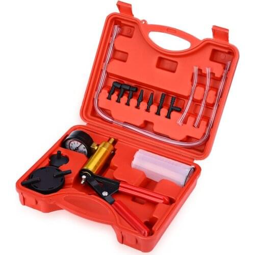 Auto Manual Vacuum Aluminum Pressure Tire Pressure Gauge Pump Brake Fluid Portable Durable Repair Set Tester Kit Motorcycle