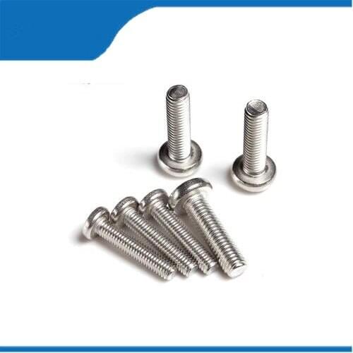 Free shipping 50/Set M3*12 Stainless Steel Thread Diameter304 Head Shape CrossScrews Round Head Plain End Phillips Machine Screw