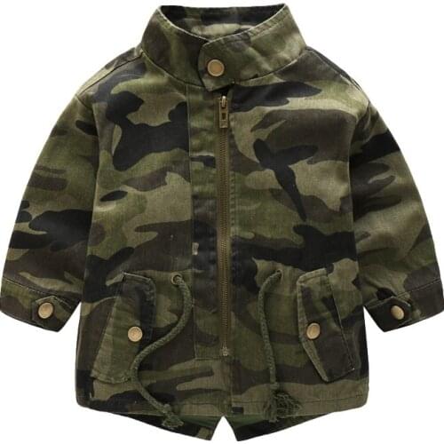 Baby Camouflage Jacket 2021 Autumn and Winter Baby Clothes New Childrens Long-sleeved Windbreaker Jacket Toddler Fashion Coats
