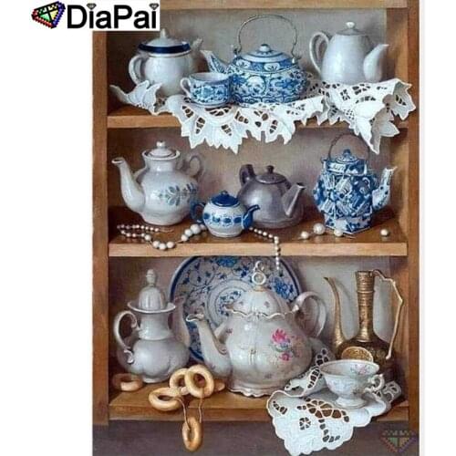 DIAPAI 5D DIY Diamond Painting 100% Full Square/Round Drill "Teapot cup" Diamond Embroidery Cross Stitch 3D Decor A21585
