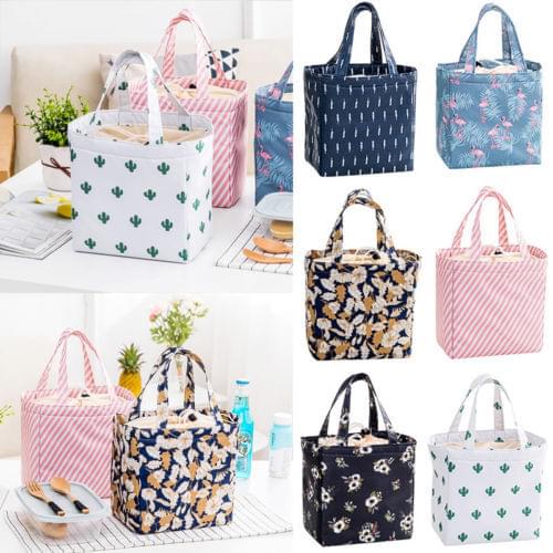 Adult KId Insulated Lunch Bag Tote Thermal Cooler Picnic Travel Food Box Handbag