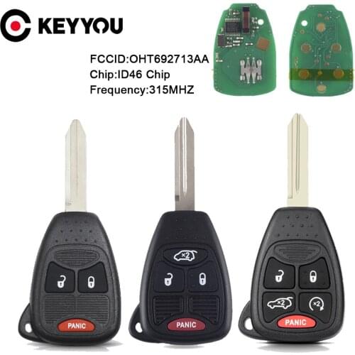 KEYYOU 5X 315 ID46 Chip Remote Car Key For Dodge RAM JEEP Commander Compass Grand Cherokee Liberty Wrangler Chrysler OHT692713AA