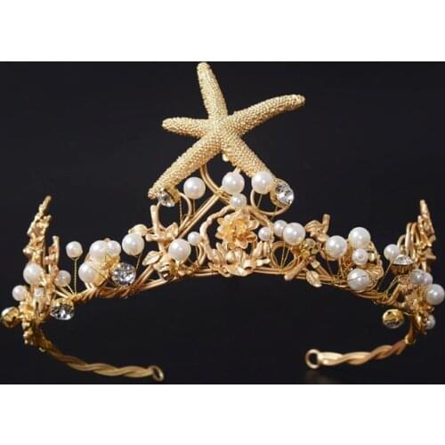 Star Queen Crowns Wedding Hair Accessories Handmade Crown