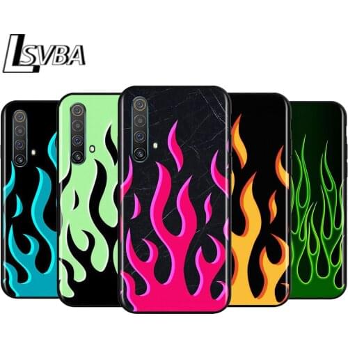 Cool green flame for OPPO Realme V15 X5 X3 X50 X7 X2 C17 C11 C3 C2 7 7i 6 6S 6i 5 3 2 Pro Soft Black Phone Case