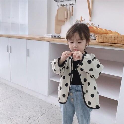 Girls Jackets Korean Casual Dot Printing Toddler Baby Outwear Kids Clothing High Quality Autumn 2019 Children Coats Baby Jacket
