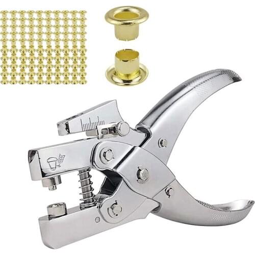 Eyelet Hole Punch Pliers, 3/16 Inch Eyelet Grommet Pliers Kit Metal Eyelets Kits with 200PCS Eyelets Grommet Sets