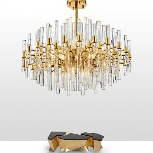 New modern crystal chandelier living room dining room art light designer gold luxury Nordic style LED chandelier