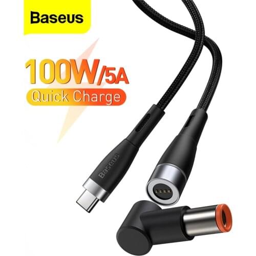 Baseus 100W Magnetic USB Type C to DC Cable Fast Charge for Lenovo ThinkPad IdeaPad Power Charging laptop accessories Wire Cord