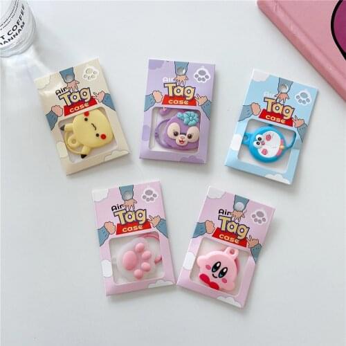 Cartoon Kawaii Soft Silicone Case For AirTag Keychain Keyring Cute Doraemon Case for AirTag Lovely Protective Cover