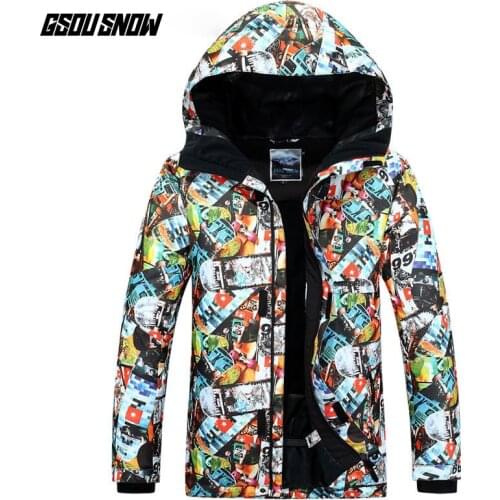 GSOU SNOW Mens Single Board Ski Suit Outdoor Windproof Waterproof Warm Wear-resistant Breathable Ski Jacket For Men Size XS-XL