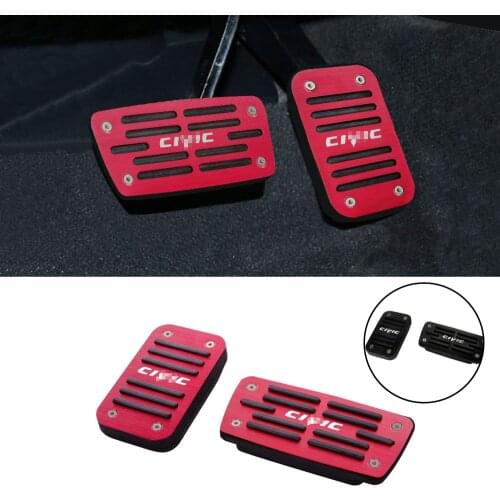 Senzeal Car Brake Pedal Cover & Accelerator Pedal Cover Silicone Aluminum for Honda 10th Gen Civic 2016 2017 2018 2019 2020