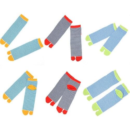 5 Pairs Unisex Men Women Socks Japanese Kimono Flip Flop Sandal Split Toe Tabi Ninja Geta Socks Cute Striped Couples Short Sock