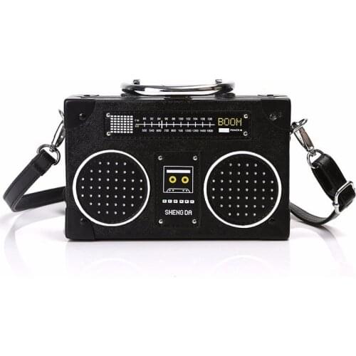 Weysfor 2021 New Retro Radio Box Style Shoulder Bag Pu Leather Ladies Handbag Chain Purse Womens Crossbody Messenger Flap Bag