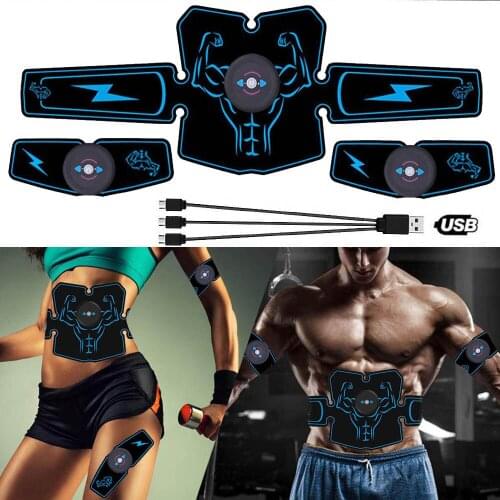 New USB Chargeable Electrostimulator ABS Stimulator EMS Abdominal Muscle Stimulator Belt Slimming Vibration Fitness Massager