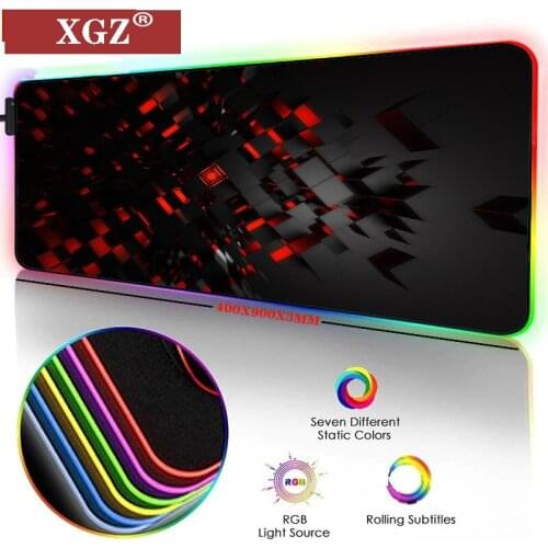 XGZ Pink Three-dimensional RGB Mouse Pad, Notebook Peripheral Accessories LED Rubber Pad, Game Player Pc Non-slip 350X900X4mm