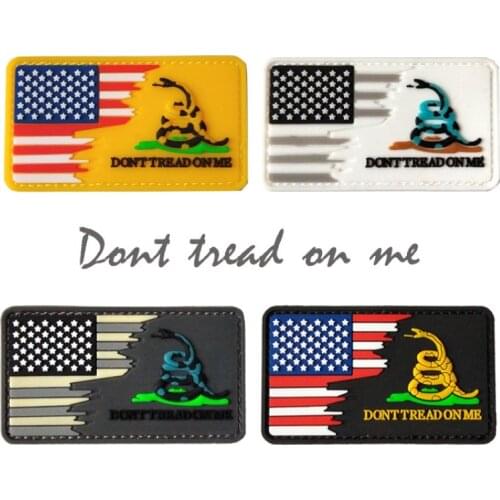 Backpack Snake Stickers Dont Tread on Me American Flag Pvc Velcro Patches Funny No Step on Snek USA Army Tactical Military Badge