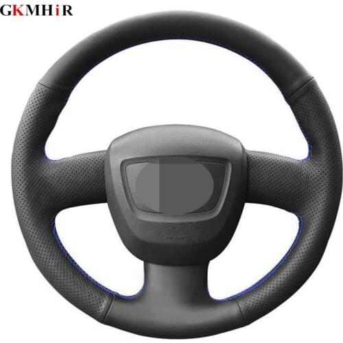 DIY Black Artificial Leather Car Steering Wheel Cover for Audi S4 Seat Exeo 2009-2012 A3 (8P) Sportback A4 (B7) Avant A6 (C6)