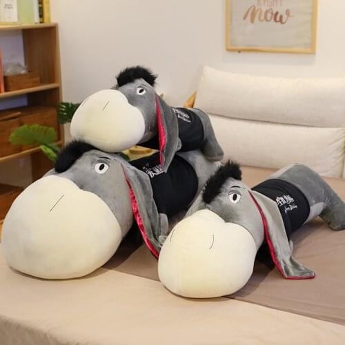 50-140cm Gray Eeyore Donkey Stuff Animal Cute Soft Plush Toy Doll Birthday Children Gift Collection