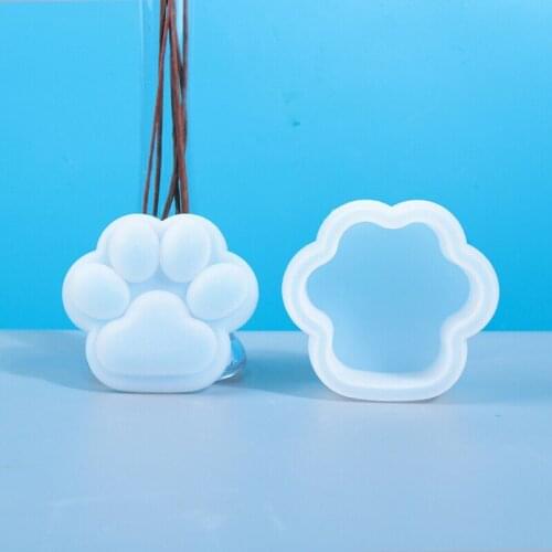Silicone Cat Paw Case Mold Pet Paw Shape Jewelry Ring Pendant Storage Box Mold DIY Handmade Resin Epoxy Craft Casting Mould