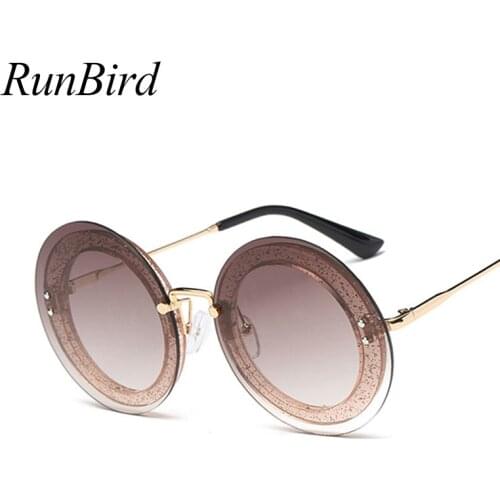 RunBird Fashion Women Round Sunglasses Brand Designer Classic Shades Men Ladies Luxury Sun Glasses for Women UV400 5172R