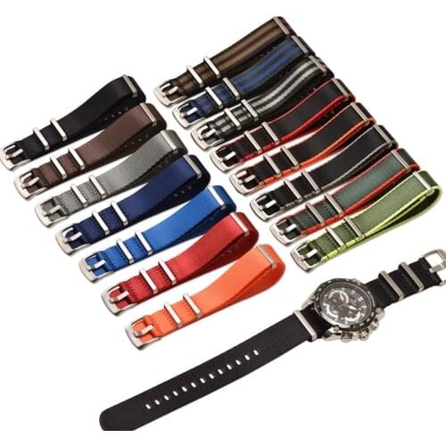 For NATO ZULU Strap Heavy Duty Nylon Watchband 18 20mm 22mm 24mm Stripe Canvas Replacement bracelet Wistband for James Bond 007