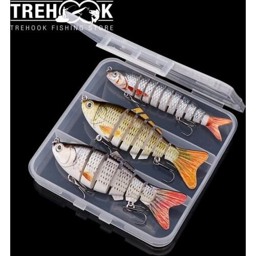 TREHOOK 3pcs 10cm Slow Sinking Wobblers for Pike Lures Fishing kit 10g/15g/17g Mix Swimbait Crankbaits Fishing Lure Set with Box