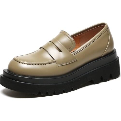 Genuine Leather Sneakers On Platform Shoes for Women Heels Pumps Designer Shoes Womens Loafers 2021 Woman Heel Chausure Femme