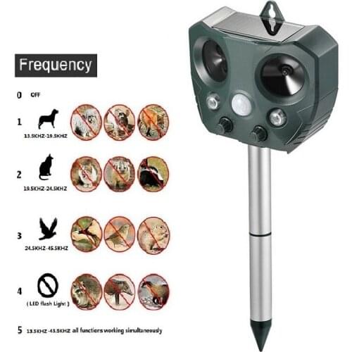 Ultrasonic Pet Dog Repeller pest repeller Cat Fox Deterrent Chaser Repellent Eco-friendly Solar Powered Garden Animal Repeller
