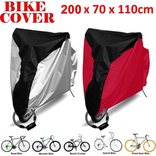 190t 200*70*110cm Waterproof Bicycle Cover Outdoor Rain Rust Dustproof UV Protector Covers Motorbike Protective Cover XL Size