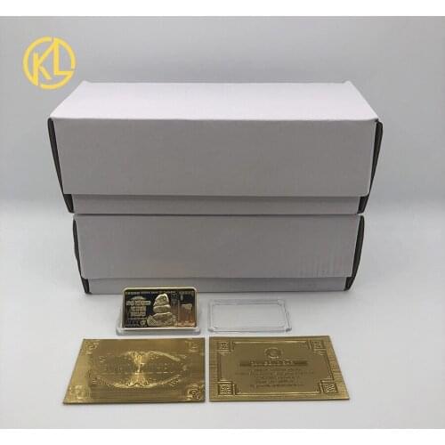 100pcs Zimbabwe $ 100 Trillion Dollar Gold Clad &Bullion Bar Reserve Bank of Zimbabwe Coin for Collection Decoration