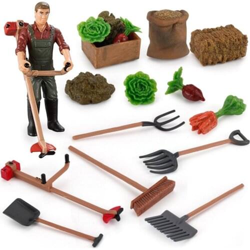 13Pcs Kids Garden Tools Mini Spade Trowel and Lawn Mower with Plastic Handle Gardening Tools for Children Gardenening Tools