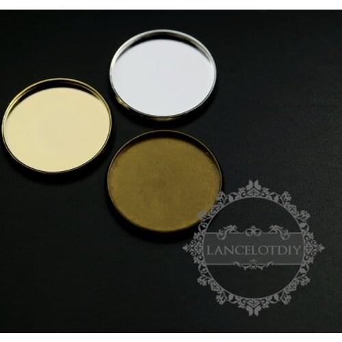 20mm silver,bronze,gold brass round simple DIY bezel tray glass dome base setting pendant charm jewelry supplies 1411183