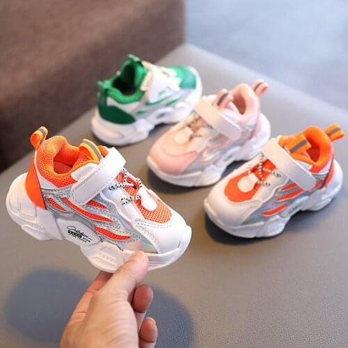 2020 Breathable Toddler Boy Sneakers Stretch Fabric Fashionable Baby Running Shoes Pink School Girl Sports Shoes Sneakers