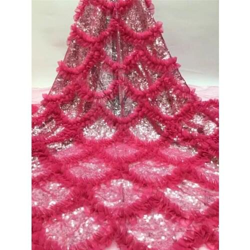 3D Design High Quality Sequins BZL-8.120714 Latest African Soft Lace Fabric for Bridal Lace Nigerian Net Lace Fabric