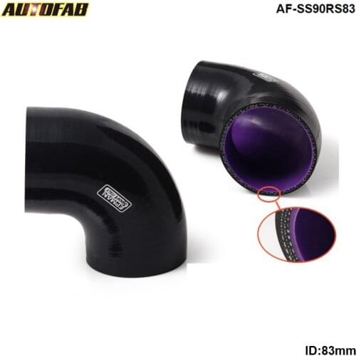 3.27" 83mm 4-Ply Silicone Intercooler 90 Degree Elbow Coupler Hose Pipe For Honda Civic 2/3/4Dr AF-SS90RS83