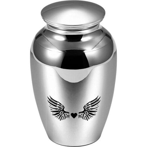 73mm Engraved Loving Angel Wings Cremation Urns for Human Ashes Funeral Memorial Burial Keepsake