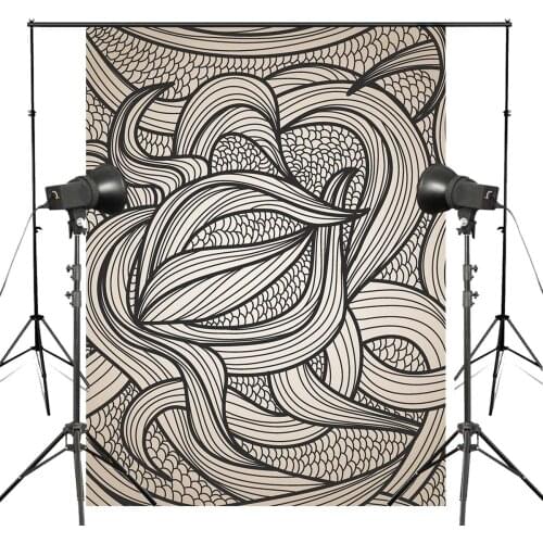 Abstract Black White Line Ribbon backdrops for photography Art Photo Studio Background Props 5x7ft Wall Backdrops