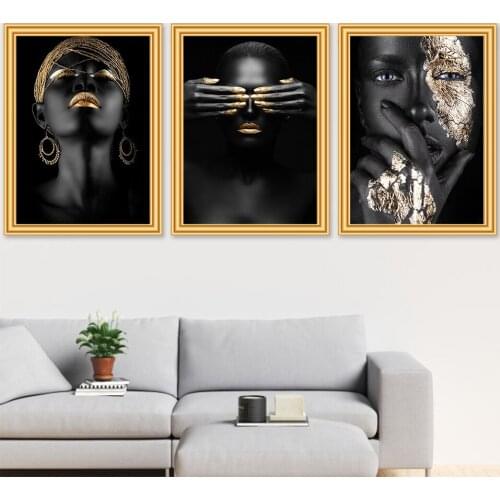 5D DIY Black White Gold Human Body Diamond Painting Modern Woman Cross stitch Diamond Embroidery Mosaic Art Picture Home Decor