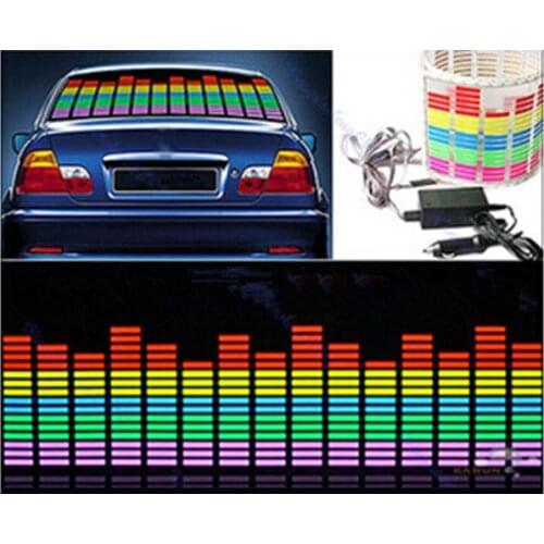 Car Voice control music Glow car paste Cool car glass display music Voice control Rhythm lights 90CM X 25CM
