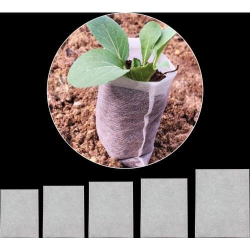 300Pcs 5 Sizes Biodegradable Non-woven Seedling Pots Planting Bags Nursery Bag