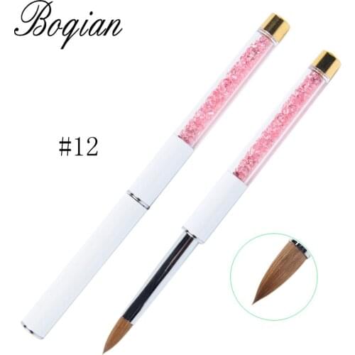 BQAN Professional #12 1pcs Nail Brush Art Acrylic Kolinsky Sable Brush 3D Painting Pen Drawing Brush Manicure