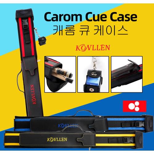 KONLLEN Billiard Carom Cue Case 3 Holes 1 Butt 2 Shafts Cue Case Bag 82cm Length High-end Fabric Durable Billiards Accessories