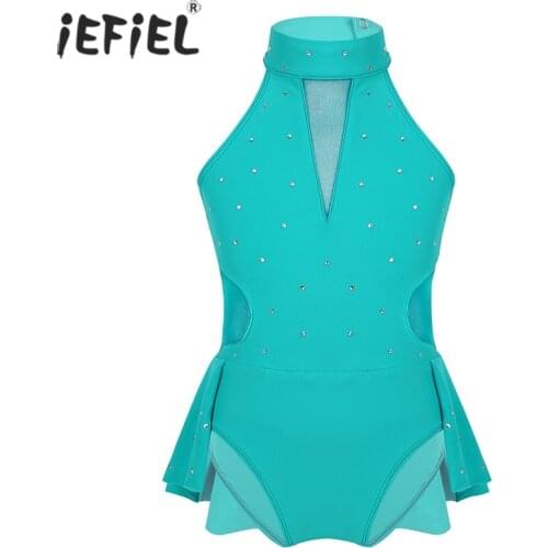 Kids Girls Ballet Dress Leotard Tutu Dance Wear Costumes Sleeveless Cutout Back Leotard Gymnastics Performance Jumpsuit Clothing