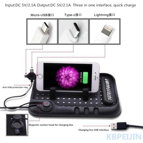 For DACIA logan duster sandero lodgy sandero Multi-functional Car Navigation Mobile USB Charger Phone Anti-Slip Mat accessories