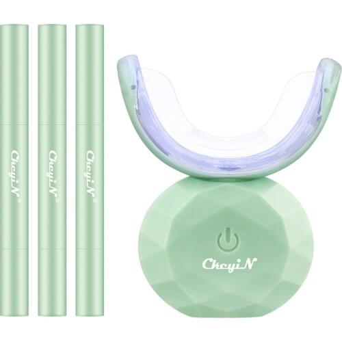 CkeyiN Wireless Charging Electric Toothbrush Waterproof U Shape Teeth Cleaner Food Grade Silicone Blue Light Teeth Whitening Kit