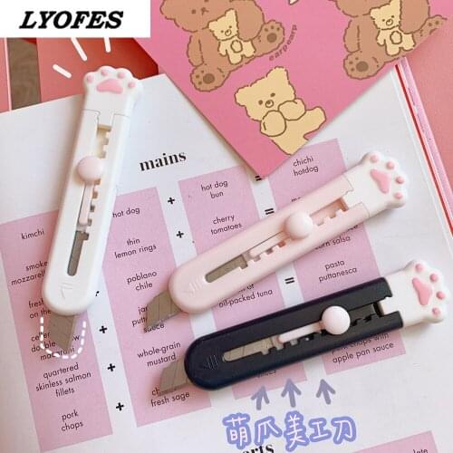 Art knife dismantling express artifact paper cutter wallpaper knife for students Cute portable mini art knife creative cat claw