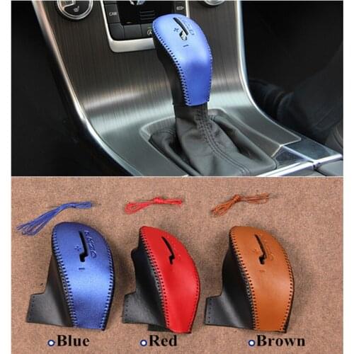 Genuine Leather Console Gear Shift Sleeve Handbrake Protective Sleeve For Volvo XC60 S60 V60 V40 Auto Accessories