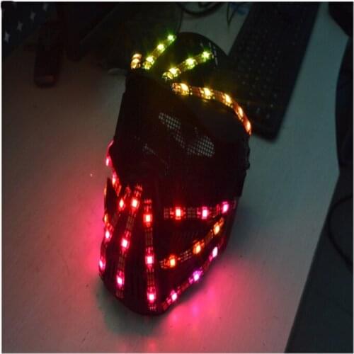Colorful RGB LED Luminous Growing Flashing Helmet Halloween Christmas Headwear Mask Hat For Dancing Bar DJ Club Party Show