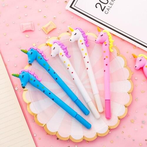 Creative Unicorn pens Gel Pen Cute Kawaii Signature Pen Escolar Papelaria For Office School Writing Supplies Stationery Gift